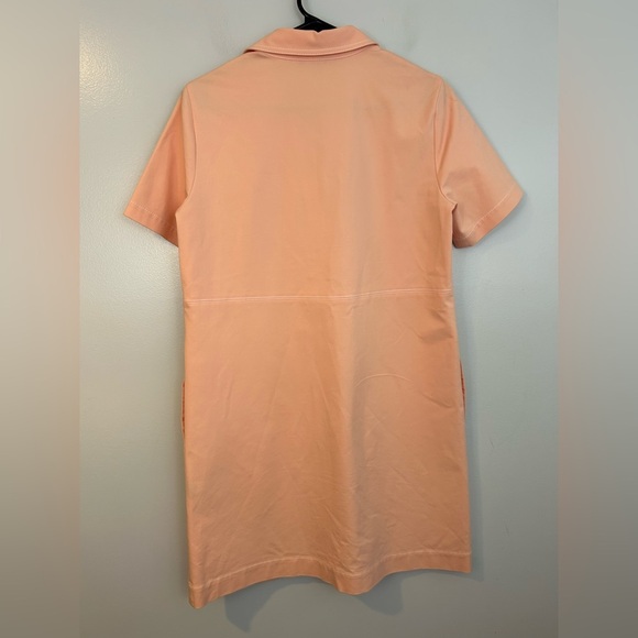 Lafayette 148 Salmon Pink Short Sleeve Collared Shift Shirt Dress Size Medium - Picture 6 of 11